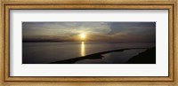 Framed Sunset over the sea, Ebey's Landing National Historical Reserve, Whidbey Island, Island County, Washington State, USA