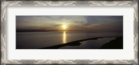 Framed Sunset over the sea, Ebey's Landing National Historical Reserve, Whidbey Island, Island County, Washington State, USA