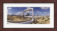 Framed Pipelines on a landscape, Taft, Kern County, California, USA