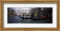 Framed Tourists on gondolas, Grand Canal, Venice, Veneto, Italy