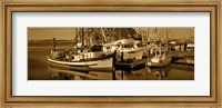 Framed Fishing boats in the sea, Morro Bay, San Luis Obispo County, California, USA