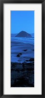 Framed Rock formations on the beach, Morro Rock, Morro Bay, California, USA