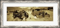 Framed Abandoned car in a ghost town, Bodie Ghost Town, Mono County, California, USA