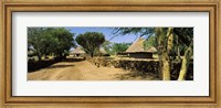 Framed Stone wall along a dirt road, Thimlich Ohinga, Lake Victoria, Great Rift Valley, Kenya