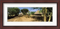 Framed Stone wall along a dirt road, Thimlich Ohinga, Lake Victoria, Great Rift Valley, Kenya