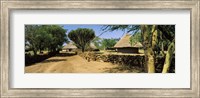 Framed Stone wall along a dirt road, Thimlich Ohinga, Lake Victoria, Great Rift Valley, Kenya