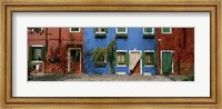 Framed Facade of houses, Burano, Veneto, Italy