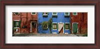 Framed Facade of houses, Burano, Veneto, Italy