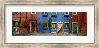 Framed Facade of houses, Burano, Veneto, Italy