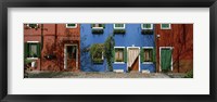 Framed Facade of houses, Burano, Veneto, Italy