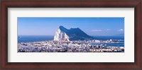 Framed City with a cliff in the background, Rock Of Gibraltar, Gibraltar, Spain