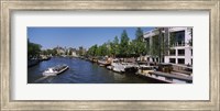 Framed Opera house at the waterfront, Amstel River, Stopera, Amsterdam, Netherlands