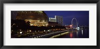 Framed Concert hall at the waterfront, Esplanade Theater, The Singapore Flyer, Singapore River, Singapore