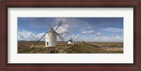 Framed Traditional windmill on a hill, Consuegra, Toledo, Castilla La Mancha, Toledo province, Spain