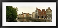 Framed Buildings along a canal, Bruges, West Flanders, Belgium