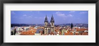 Framed Church in a city, Tyn Church, Prague Old Town Square, Prague, Czech Republic