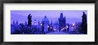 Framed Statues along a bridge, Charles Bridge, Prague, Czech Republic