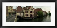 Framed Buildings at the waterfront, Patershol, Ghent, East Flanders, Flemish Region, Belgium