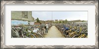 Framed Bicycles parked in the parking lot of a railway station, Gent-Sint-Pieters, Ghent, East Flanders, Flemish Region, Belgium