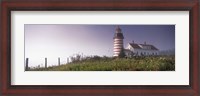 Framed Low angle view of a lighthouse, West Quoddy Head lighthouse, Lubec, Washington County, Maine, USA