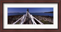 Framed Lighthouse on the coast, Marshall Point Lighthouse, built 1832, rebuilt 1858, Port Clyde, Maine, USA