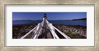 Framed Lighthouse on the coast, Marshall Point Lighthouse, built 1832, rebuilt 1858, Port Clyde, Maine, USA