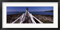 Framed Lighthouse on the coast, Marshall Point Lighthouse, built 1832, rebuilt 1858, Port Clyde, Maine, USA