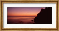 Framed Bass Head Lighthouse at dusk, Bass Harbor, Maine