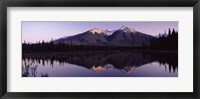 Framed Reflection of mountains in water, Banff, Alberta, Canada