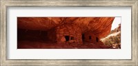 Framed Dwelling structures on a cliff, Anasazi Ruins, Mule Canyon, Utah, USA
