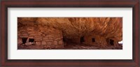 Framed Dwelling structures on a cliff, House Of Fire, Anasazi Ruins, Mule Canyon, Utah, USA