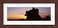 Framed Silhouette of cliffs at sunset, Fantasy Canyon, Uintah County, Utah, USA