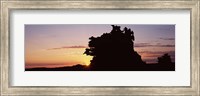Framed Silhouette of cliffs at sunset, Fantasy Canyon, Uintah County, Utah, USA