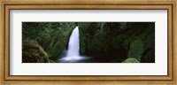 Framed Cascading waterfall in the Columbia River Gorge, Oregon, USA