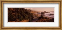 Framed Highway along a coast, Highway 101, Pacific Coastline, Oregon, USA