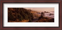 Framed Highway along a coast, Highway 101, Pacific Coastline, Oregon, USA