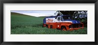 Framed Antique gas truck on a landscape, Palouse, Whitman County, Washington State, USA