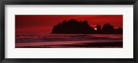 Framed Seastacks at sunset, Second Beach, Washington State