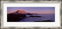 Framed Sea of clouds with mountains in the background, Mt Rainier, Pierce County, Washington State, USA