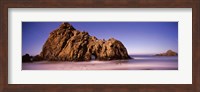 Framed Rock formation on the beach, one hour exposure, Pfeiffer Beach, Big Sur, California