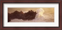 Framed High angle view of waves breaking at the coast, Big Sur, California, USA