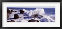 Framed Waves breaking on the coast, Santa Cruz, Santa Cruz County, California