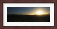 Framed Sunset over mountains, Sossusvlei, Namib Desert, Namibia