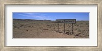 Framed Tropic Of Capricorn sign in a desert, Namibia