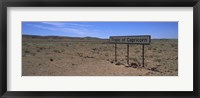 Framed Tropic Of Capricorn sign in a desert, Namibia