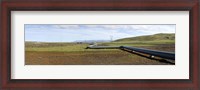 Framed Hot water pipeline on a landscape, Reykjavik, Iceland