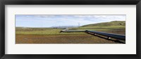 Framed Hot water pipeline on a landscape, Reykjavik, Iceland