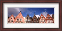 Framed Low angle view of colorful buildings, Main Square, Bruges, West Flanders, Flemish Region, Belgium