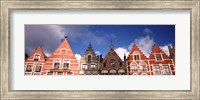 Framed Low angle view of colorful buildings, Main Square, Bruges, West Flanders, Flemish Region, Belgium