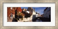 Framed Houses along a channel, Bruges, West Flanders, Flemish Region, Belgium